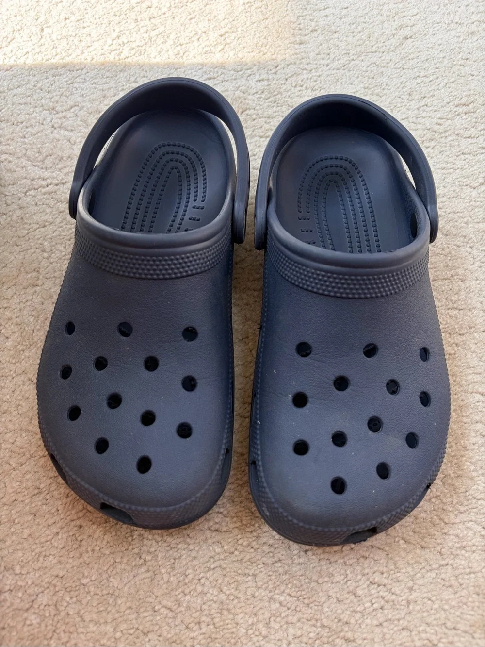 Crocs Size Men's 8, Women's 10 Navy Blue Clogs Sandals Outdoor Slip On